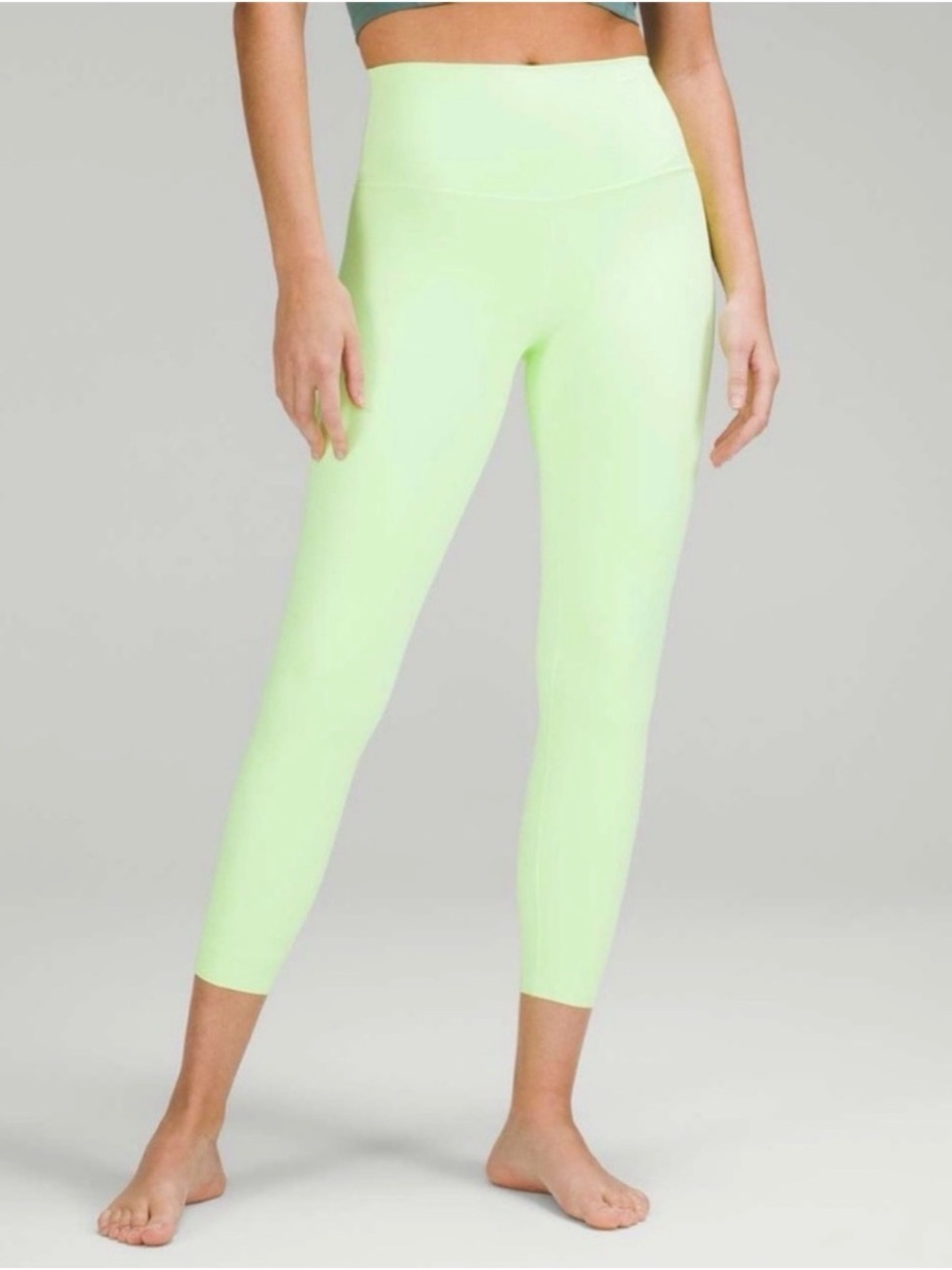 lululemon athletica High-Waist Neon Lime Align Leggings double lined 25”